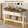 47" Farmhouse Console Table with 3 Drawers & Shelf, Rustic Narrow Entryway & Hallway Sofa Table (white + Brown） - 3 of 4