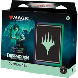 MAGIC THE GATHERING Magic: The Gathering Duskmourn: House of Horror Commander Deck - Death Toll (100-Card Deck, 2-Card Collector Booster Sample Pack + - 1 of 1