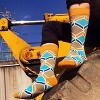 Gold Square Patterned Socks (Men's Sizes Adult Large) from the Sock Panda - 2 of 3