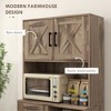 60" Kitchen Pantry Storage Cabinet, Farmhouse Kitchen Hutch with Microwave Oven Countertop, Adjustable Shelves - 4 of 4