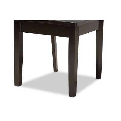 Gervais Espresso Scoop Seat Wood Dining Chair Set with Geometric Back