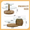 NicBex Modern Wood Grain Nesting Design Coffee Table with Double Glass Top,2-Layer Tea table Center Table for Living Room,Bedroom - 4 of 4
