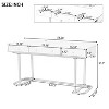 58"Mid-Century Modern Curved Desk,Wooden Home Office Desk with Waveform Fluted Panel Design,Executive Desk with 3 Drawers-Maison Boucle - 3 of 4