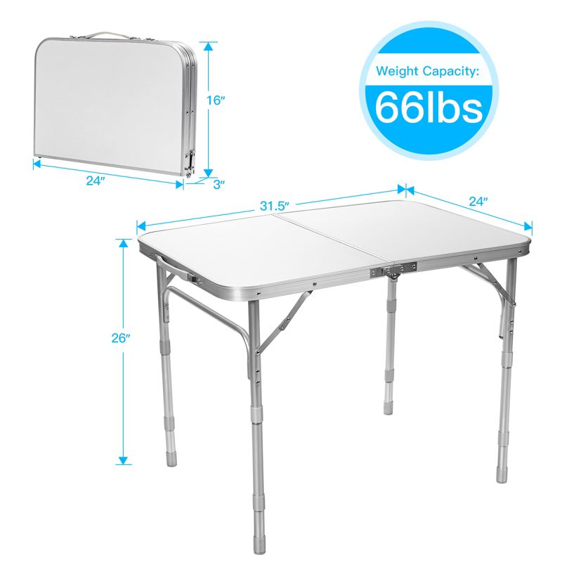 Costway Portable Folding Table In/Outdoor Picnic Party Dining Camping Desk, 2 of 11