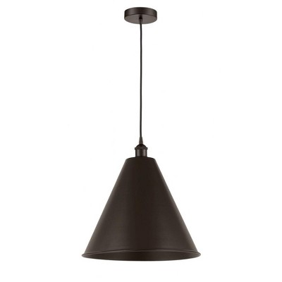 Edison Cone - 1 Light Cord Hung Mini Pendant In Industrial Style-18.75 Inches Tall and 16 Inches Wide