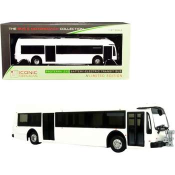 Proterra ZX5 Battery-Electric Transit Bus Blank White "The Bus & Motorcoach Collection" 1/87 (HO) Diecast Model Iconic Replicas