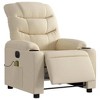 vidaXL Electric Massage Recliner Chair - Cream Fabric with Automatic Adjusting Back/Footrest, Vibration Massage, Cup Holders for Home Theater Comfort - 3 of 4
