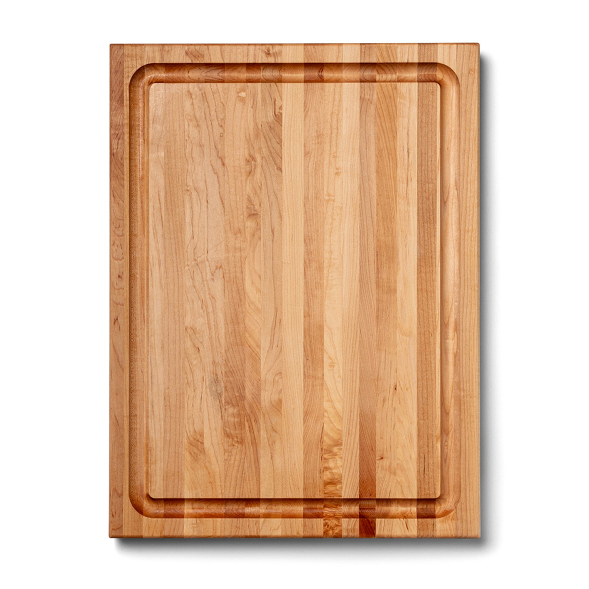 John Boos CB Series, Maple Cutting Board w/ Rounded Edges, 1.5" Thick Butcher Block - Wooden Reversible Kitchen Prep Chopping Slab w/ Built-In Finger