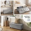 StorageBud Storage Ottoman for Bedroom End of Bed, Faux Leather Storage Bench, Large Storage Ottoman Bench, Entryway Bench with Storage - 3 of 4