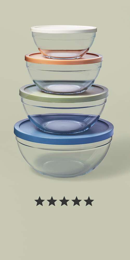 Figmint 8pc Glass Set of 4 Mixing Bowls with Clear Lids - 5 star review
