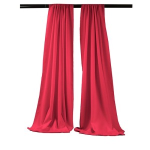Slickblue Pack of 2 Polyester Backdrop Drapes – 96"H x 58"W, Rod Pocket, Semi Sheer, Serged Edges, 41 Colors Options - 1 of 3