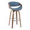 30" Mid-Century Modern Barstool with Swivel in Wood and Fabric, Set of 2 for Kitchen - 2 of 4