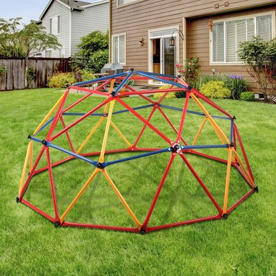 Infurnic Baby Activity Gyms Stable Dome Climber, Heavy-Duty Galvanized Frame, Supports 439 lbs, Multicolored, 28.54"*14.76"*5.75"