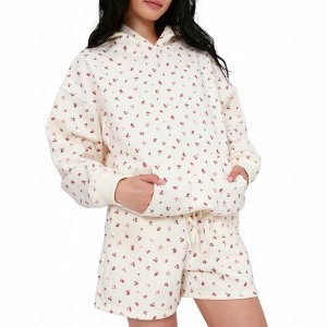 Women's Hoodie Cherry Bow Print Sweatshirt - Pretty Garbage - 1 of 3