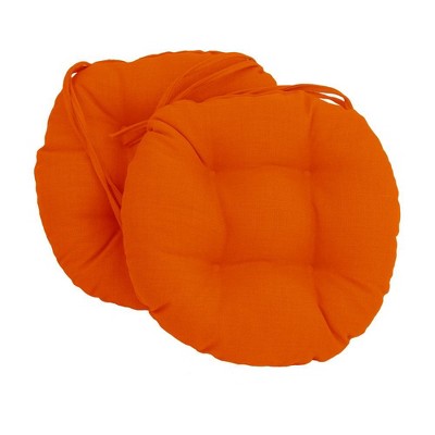 Blazing Needles, 16-inch Spun Polyester Solid Outdoor Round Tufted Chair Cushions (Set of 2)