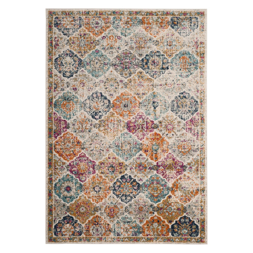 10'x14' Medallion Loomed Area Rug Cream - Safavieh