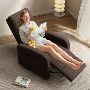 GustoWave Overstuffed Recliner Chair, Fabric Manual Recliner, Home Theater Seating with Lumbar Support, High-Density Sponge - 1 of 4