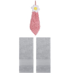 REGALWOVEN 3 Pcs Soft Absorbent Hand Towel Bathroom Decorative Set - 1 of 4