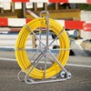 VEVOR Fish Tape Fiberglass, 656 ft, 5/16 in, Duct Rodder Fishtape Wire Puller, Cable Running Rod with Steel Reel Stand, 3 Pulling Heads, Yellow - 2 of 4
