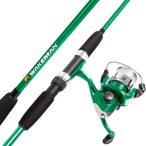 Leisure Sports Kids' Fishing Combo With 65" Rod, Size 20 Spinning Reel, and Monofilament Line - Emerald Green Metallic Finish - 1 of 4