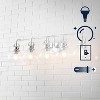 36.25" 5-Light Shirley Metal/Seeded Glass Vanity Light Chrome - JONATHAN Y: ETL Listed, LED Compatible - 3 of 4