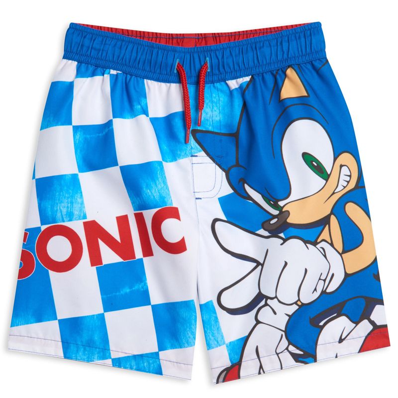 SEGA Sonic the Hedgehog Knuckles Tails Swim Trunks Bathing Suit Little Kid to Big Kid , 1 of 8