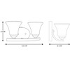 Progress Lighting Adorn Collection 2-Light Bath Fixture, Polished Chrome, Tapered Glass Shades - 2 of 2