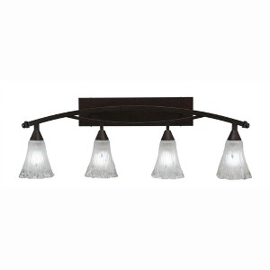 Toltec Lighting Bow 4 - Light Vanity in  Bronze with 5.5" Fluted Frosted Crystal Shade - 1 of 1