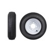 Trailer Tire Wheel Assembly, 4.80-8 Trailer Tire - Set of 2 6-Ply Load Range C Tires on 4 Lug 4'' White Spoke Rims - 2 of 4