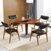 Tangkula Set Of 4 PU Leather/Velvet Dining Chair w/ Padded Seat & Back Armrests Rubber Wood Frame - 4 of 4