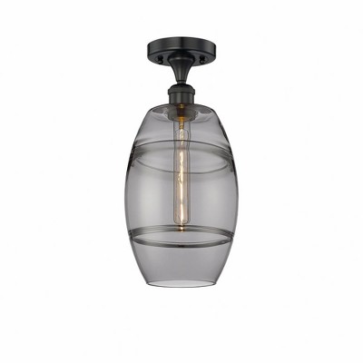 Vaz - 1 Light Semi-Flush Mount In Industrial Style-10 Inches Tall and 8 Inches Wide