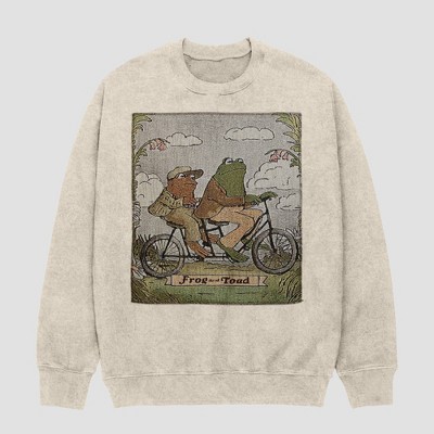 Men's Frog and Toad Crewneck Pullover Sweatshirt - Beige XXL