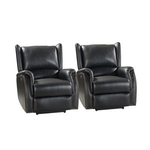 Paulina Genuine Leather Power Recliner with Wingback Design Set of 2|ARTFUL LIVING DESIGNS - 1 of 4