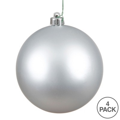 Silver Matte Shatterproof Plastic Ball Ornaments Set