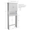 Redmon Louvered Over-The-Toilet Space Saver Cabinet, Adjustable Shelf, White - 2 of 4