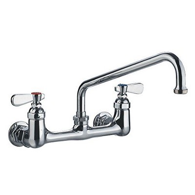ALFI Heavy Duty Wall Mount Utility Faucet with an Extended Swivel Spout and Lever Handles