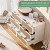 Large 6 Drawer Rattan Dresser – Handwoven Boho Style, Deep Wood Storage, Wide Top for Bedroom, Hallway, Living Room - 4 of 4