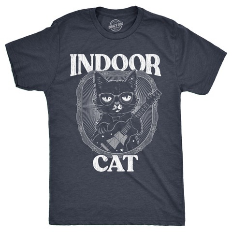 Мужские футболки Crazy Dog T-Shirts, Inc. Mens Indoor Cat Funny T Shirt Introvert Sarcastic Tee for Men - Crazy Dog Men's T Shirt for Introverts Navy M