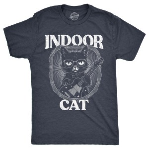 Mens Indoor Cat Funny T Shirt Introvert Sarcastic Tee For Men - Crazy Dog Men's T Shirt - 1 of 4