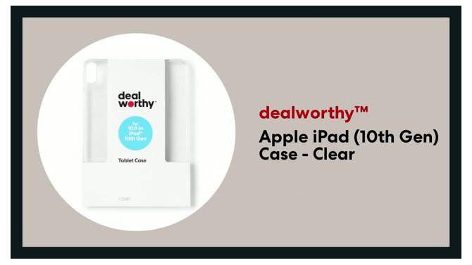 Apple iPad (10th Gen) Case - dealworthy&#8482; Clear, 2 of 5, play video