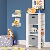 RiverRidge Kids' Bookshelf and Toy Organizer Tower with 3 Cubbies and 6 Bookracks and 2 10" Floating Bookshelves White - image 2 of 4