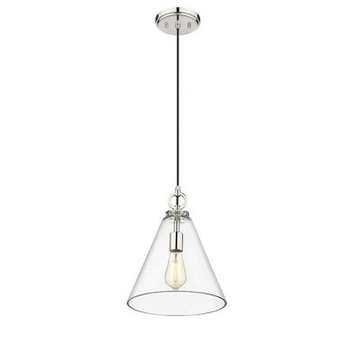 Harper Transitional Polished Nickel Glass Pendant Light