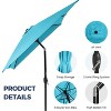 Heynemo 6.5 x 10 Ft Rectangular Patio Umbrella, Outdoor Table Market Umbrella with Crank, 6 Steel Ribs, Polyester Canopy, Tilt Umbrella - 4 of 4