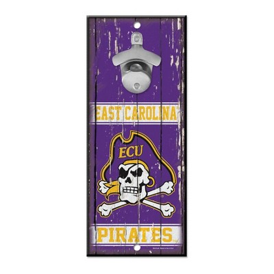 NCAA East Carolina Pirates 11"x5" Bottle Opener Wood Sign