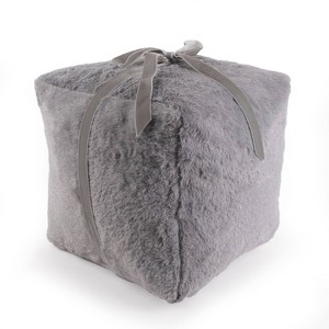 Christmas Magic 12.6" Gift Shaped Throw Pillow Silver - 1 of 3