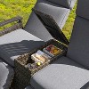 APRILSOUL 53.3"Patio Recliner Loveseat Chair, Adjustable Backrest Wicker Outdoor Lounge Chair Set - 4 of 4