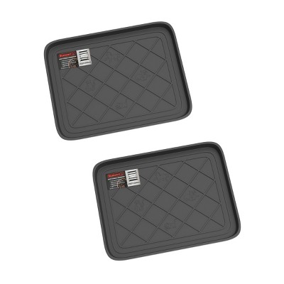 Fleming Supply All Weather Small Plastic Boot Tray - Dark Gray, Set of 2