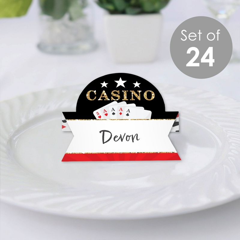 Big Dot of Happiness Las Vegas - Casino Party Tent Buffet Card - Table Setting Name Place Cards - Set of 24, 2 of 9
