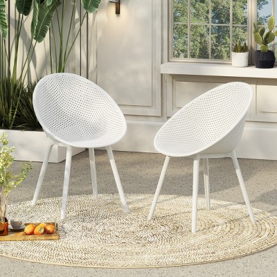 Coolbibila-Dining Chairs With Arms, Dining Chairs Set Of 2, Dining Chairs Set With Weather-Resistant Properties And Plastic Blend Material