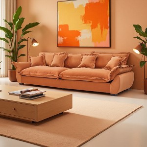 125.98" Velvet Modular Sectional Sofa with Storage, Removable Backrest & Pillows - 1 of 4